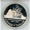 Image 1 : 1987 Davis Strait Proof Silver Dollar. 400th Anniversary of explorer John Davis’s search for the Nor