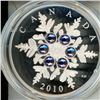 Image 2 : 2010 Tanzanite Crystal Snowflake $20. 99.99% pure Silver with ice crystals covered in Swarovski Elem