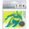 Image 1 : 2010 Vancouver Winter Olympics Alpine Skiing 25 Cents Sports Card. Dated 2008 with Painted Leaf. Hou