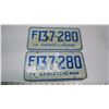 Image 1 : Pair of 1976 License Plates Sask