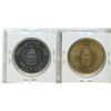 Image 2 : Lot of 2 1963 Regina Diamond Jubilee Medals. Includes Nickel & Brass. Both Uncirculated.