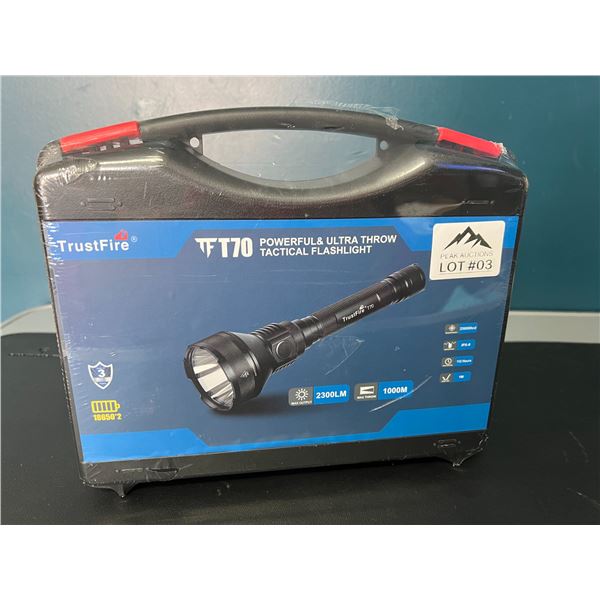 Lot of 1 TrustFire T70 Powerful Ultra Throw Tactical LED Rechargeable Flashlight