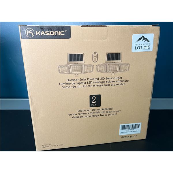 Lot of Kasonic Outdoor LED Solar Powered Sensor Lights (2 PACK)