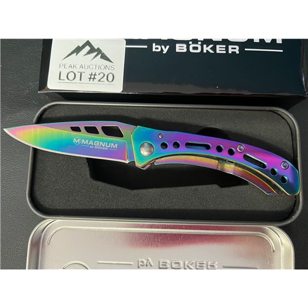 Lot of 1 Boker Magnum Rainbow 3 Pocket Knife