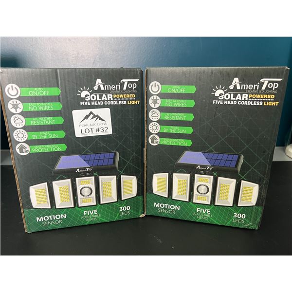 Lot of 2 LED Solar Powered Motion Sensor Lights