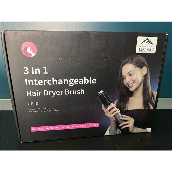 Lot of 1 3-in-1 Interchangeable Hair Dryer Brush