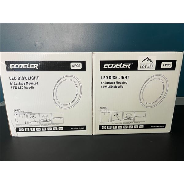 Lot of 2 Boxes of LED 6" Disk Lights (4PCS per box)