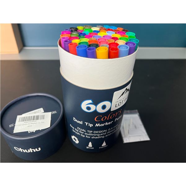 Lot of 1 Set of Dual-Tip Art Markers (60 PCS)
