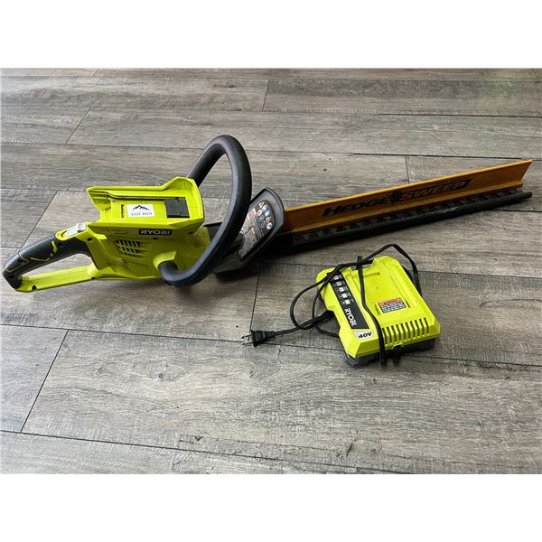 Lot of 1 RYOBI Hedge Trimmer w/ Charger (no battery) - (*Used/As Is)