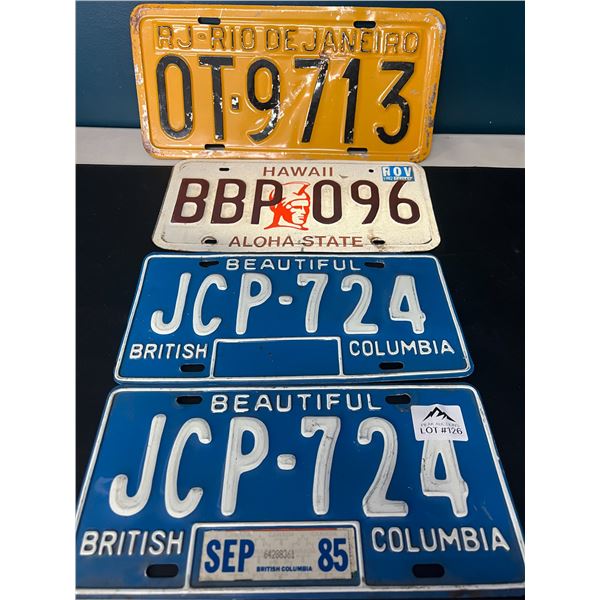 Lot of 4 Assorted License Plates (*Used/As Is)
