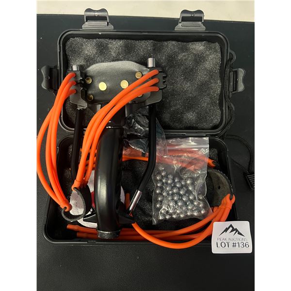 Lot of 1 Professional Slingshot for Adults w/ 100 Steel Ammo Balls