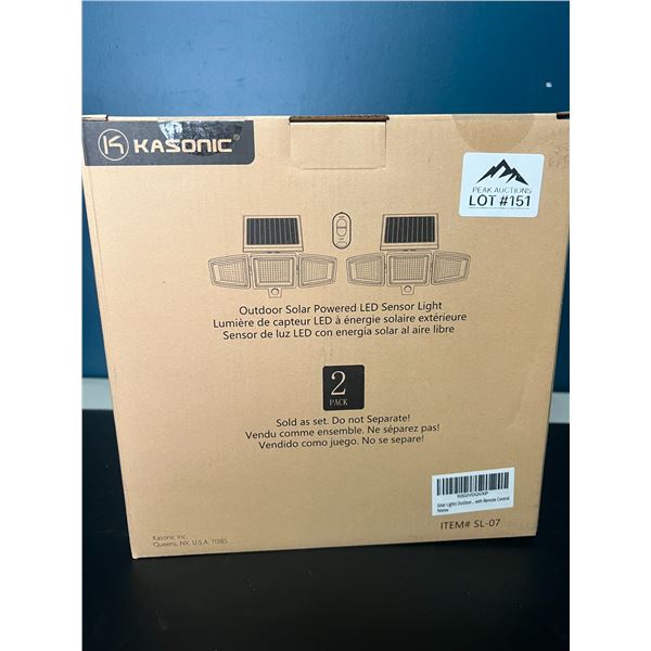 Lot of Kasonic Outdoor LED Solar Powered Sensor Lights (2 PACK)