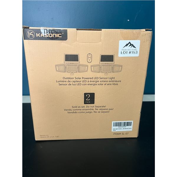 Lot of Kasonic Outdoor LED Solar Powered Sensor Lights (2 PACK)