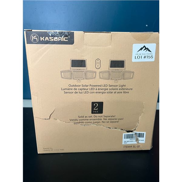 Lot of Kasonic Outdoor LED Solar Powered Sensor Lights (2 PACK)