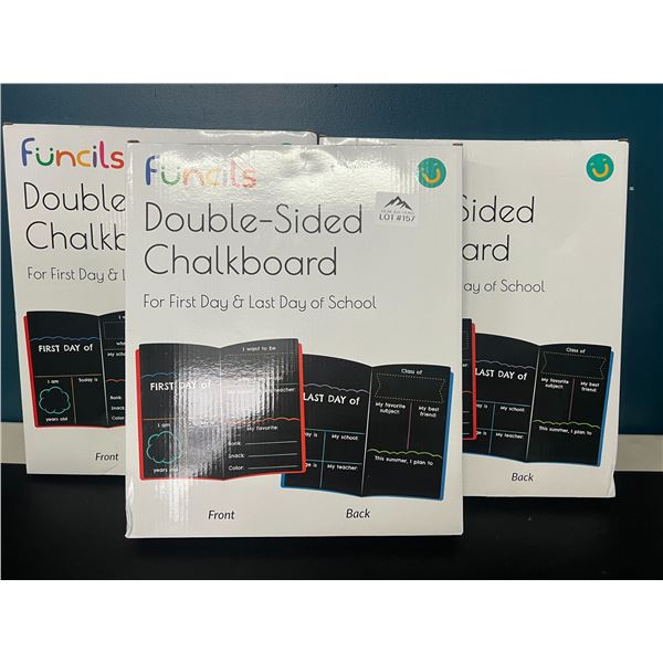 Lot of 3 Double-Sided Chalkboards - For First & Last Day of School