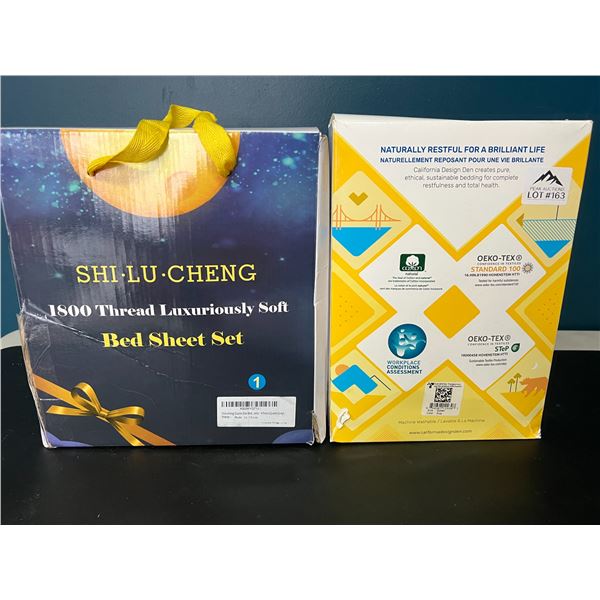 Lot of 2 Queen Size Bed Sheet Sets (Pink & Gray)