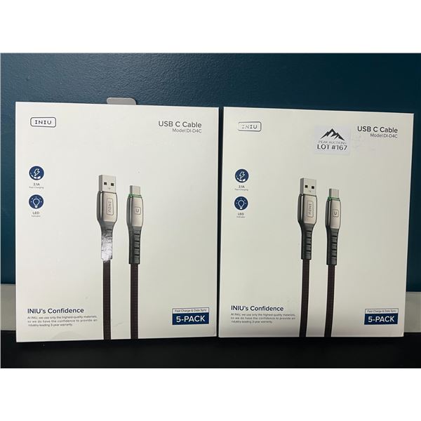 Lot of 2 Packs of USB-C Charging Cables (5PCS Per Pack)