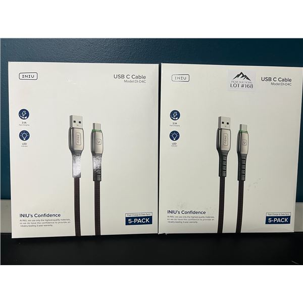 Lot of 2 Packs of USB-C Charging Cables (5PCS Per Pack)
