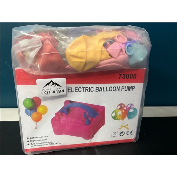 Lot of 1 Electric Balloon Pump w/ Balloons