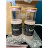 Image 2 : Lot of 2 Packs of Tronco Reusable Glass Tumbler Sets (2 per box) - Pink & Yellow