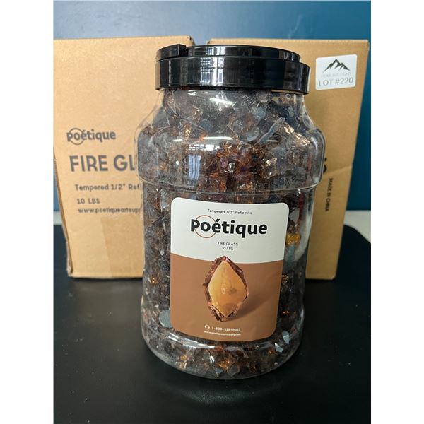 Lot of 2 Poetique Fire Glass for Fire Pit/ Fireplaces (10lb)