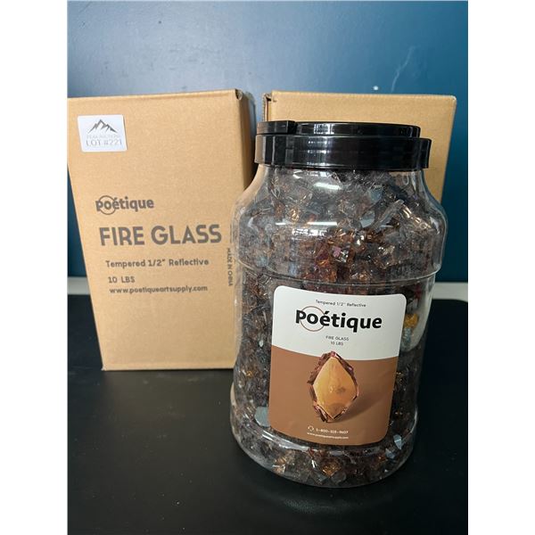 Lot of 2 Poetique Fire Glass for Fire Pit/ Fireplaces (10lb)