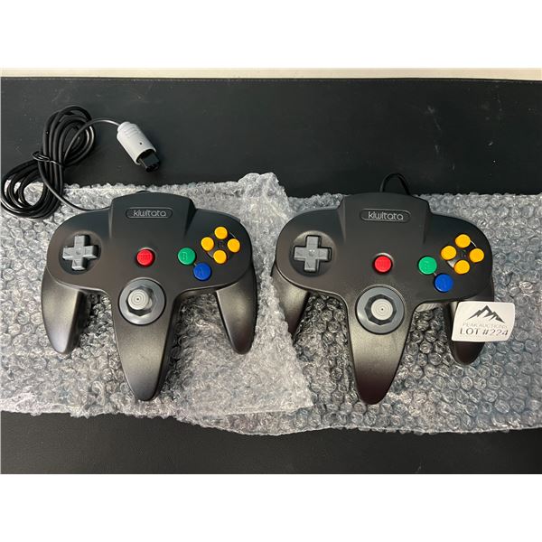 Lot of 2 Controllers for Nintendo 64 (Black)