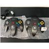 Image 1 : Lot of 2 Controllers for Nintendo 64 (Black)