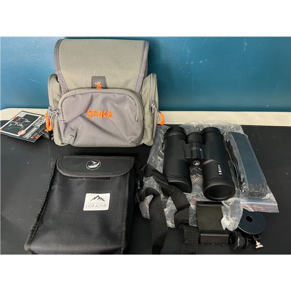 Lot of 1 Pair of Binoculars & Spika Carrying Bag