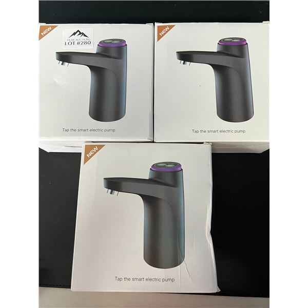 Lot of 3 Portable Electric Water Dispensers/Water Pumps - USB Rechargeable