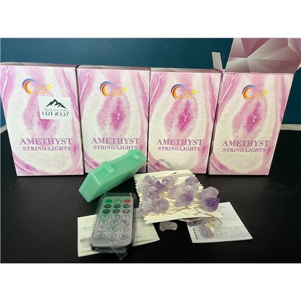 Lot of 4 Amethyst String Lights w/ Remote Control