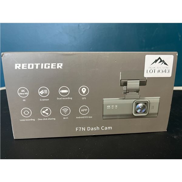 Lot of 1 RedTiger F7N 4K Dash Cam w/ Dual Recording & Built-In Wi-Fi & GPS