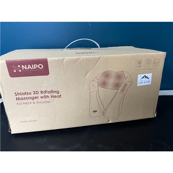 Lot of 1 Naipo Shiatsu 3D Rotating Massager with Heat for Neck & Back