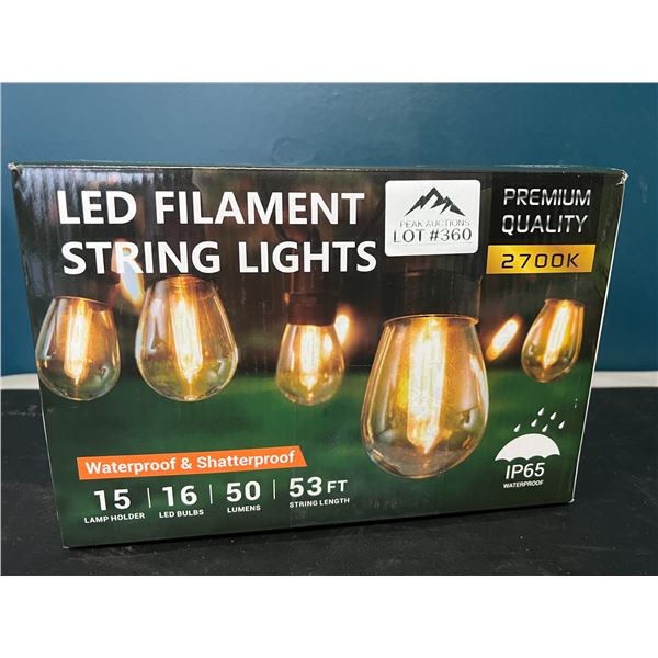 Lot of 1 LED String Lights (Edison Style Bulbs) - 53FT Length