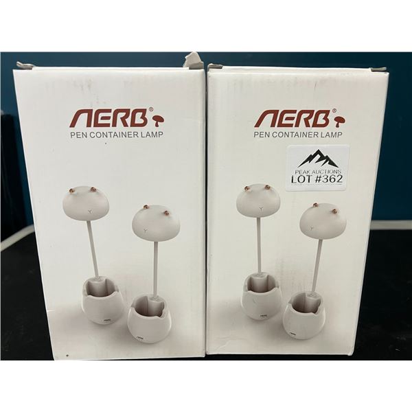 Lot of 2 LED Desk Lamp Pen Holders