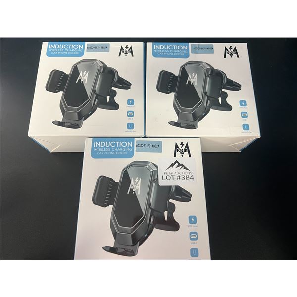 Lot of 3 Wireless Charger Car Phone Holders