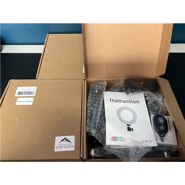 Lot of 3 LED Ring Lights w/ Bluetooth Remote Control