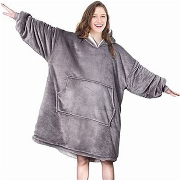 Lot of 2 Wearable Hoodie Snuggie Blankets - Grey