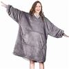 Image 1 : Lot of 2 Wearable Hoodie Snuggie Blankets - Grey