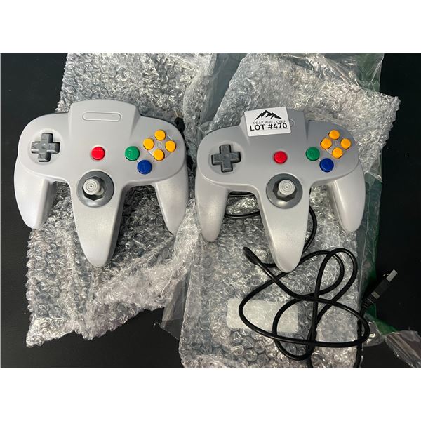 Lot of 2 Controllers for Nintendo 64 (Grey)