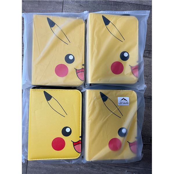Lot of 4 Pokemon Leather 4-Pocket Card Premium Binders