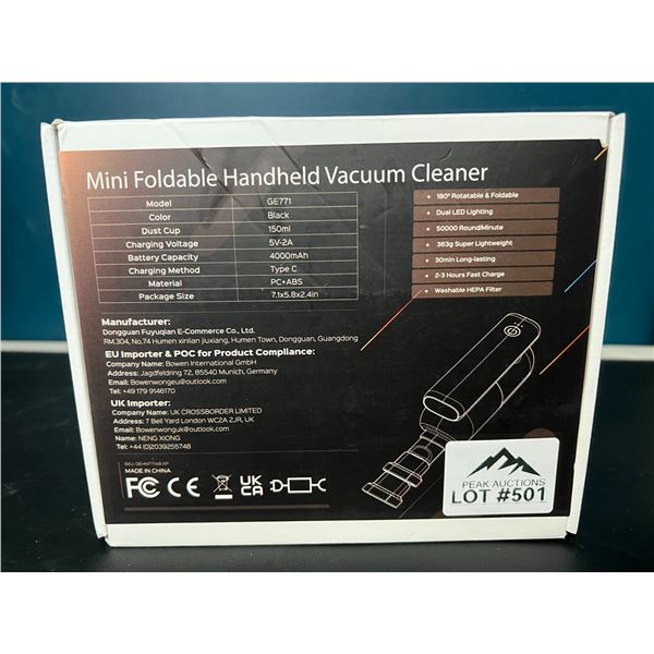 Lot of 1 Mini Foldable Handheld Vacuum Cleaner