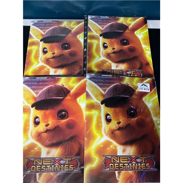 Lot of 4 Pokemon Large Size 9 Pocket Card Binders - Holds 432 Cards Each