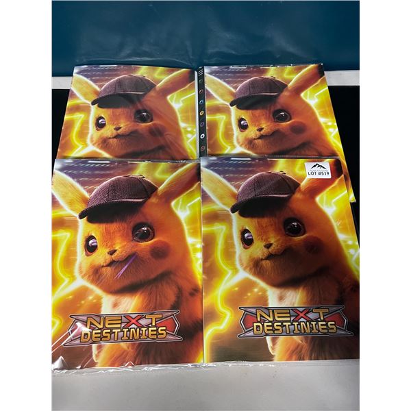 Lot of 4 Pokemon Large Size 9 Pocket Card Binders - Holds 432 Cards Each