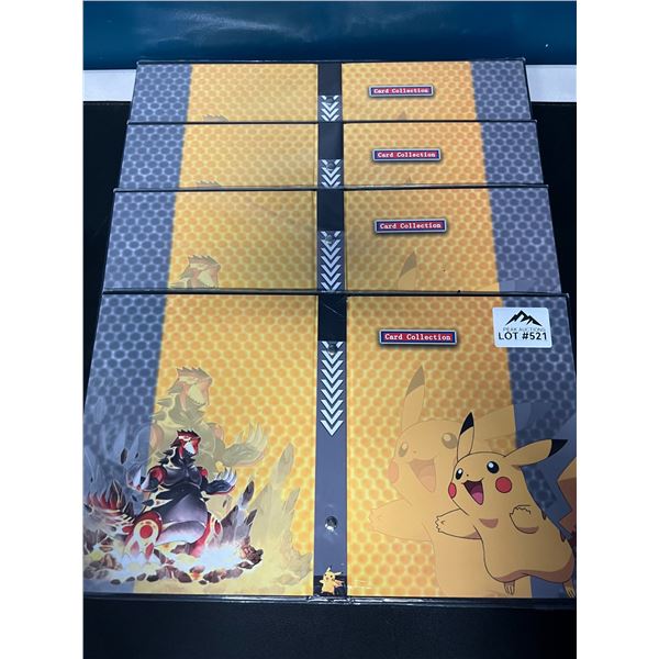 Lot of 4 Pokemon 4 Pocket Card Binders (Hard Shell)