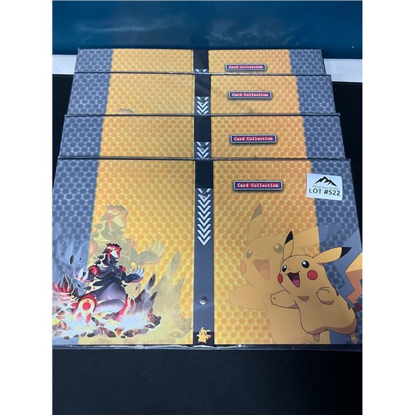 Lot of 4 Pokemon 4 Pocket Card Binders (Hard Shell)