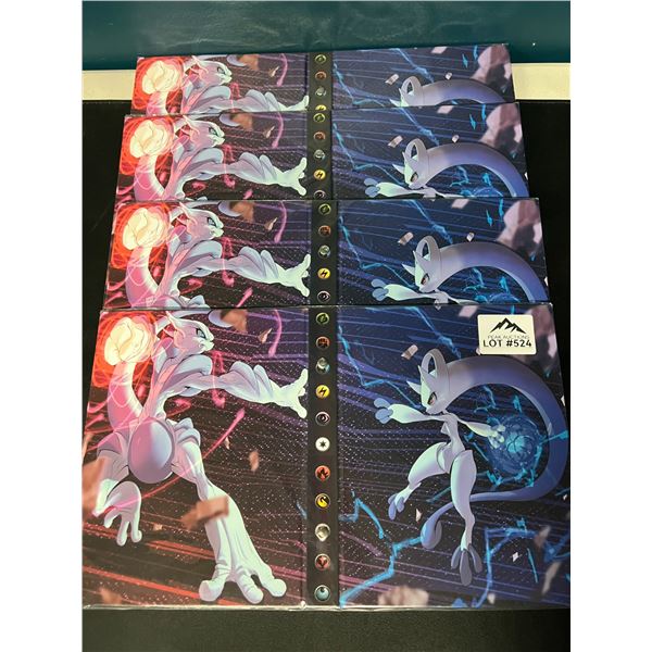 Lot of 4 Pokemon 4 Pocket Card Binders (Hard Shell)