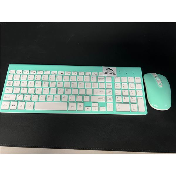 Lot of 1 Wireless Keyboard and Mouse (Mint Blue)