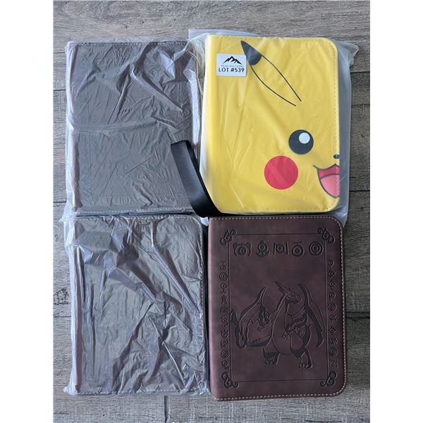 Lot of 4 Pokemon Leather 4-Pocket Card Premium Binders