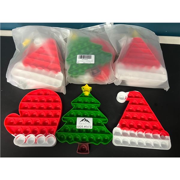 Lot of 12 Christmas Style Pop-It Fidget Toys for Kids